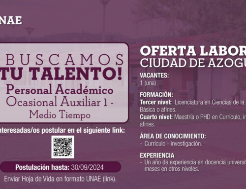 Oferta laboral-Personal Académico Ocasional Auxiliar 1 medio tiempo